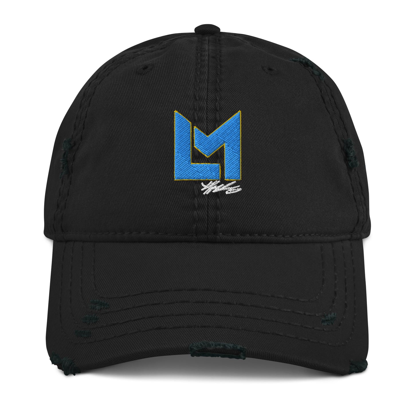 Embroidered Brand Logo Ripped Hat